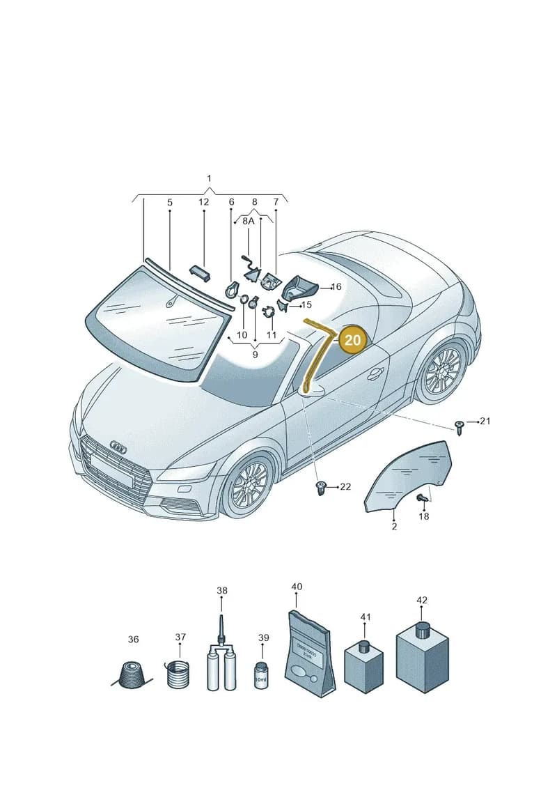 8S7845353A — Audi TT RS (2016-2023) diagram 850845100, position 20