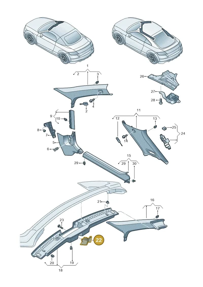8S7867651A — Audi TT RS (2016-2023) diagram 850867650, position 22