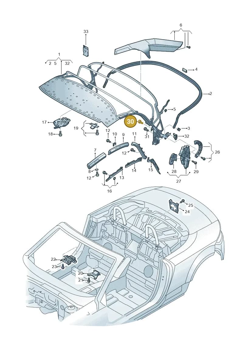 8S7871136 — Audi TT RS (2016-2023) diagram 850871100, position 30