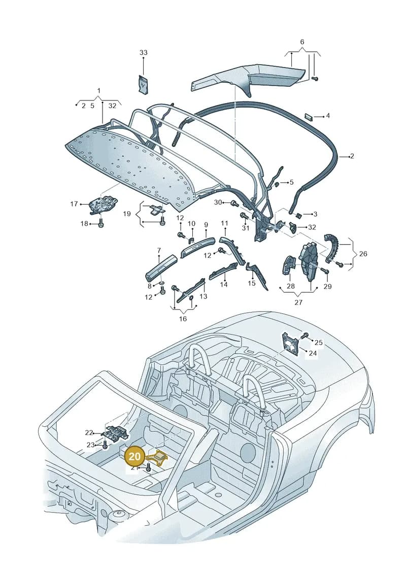 8S7871444B — Audi TT RS (2016-2023) diagram 850871100, position 20