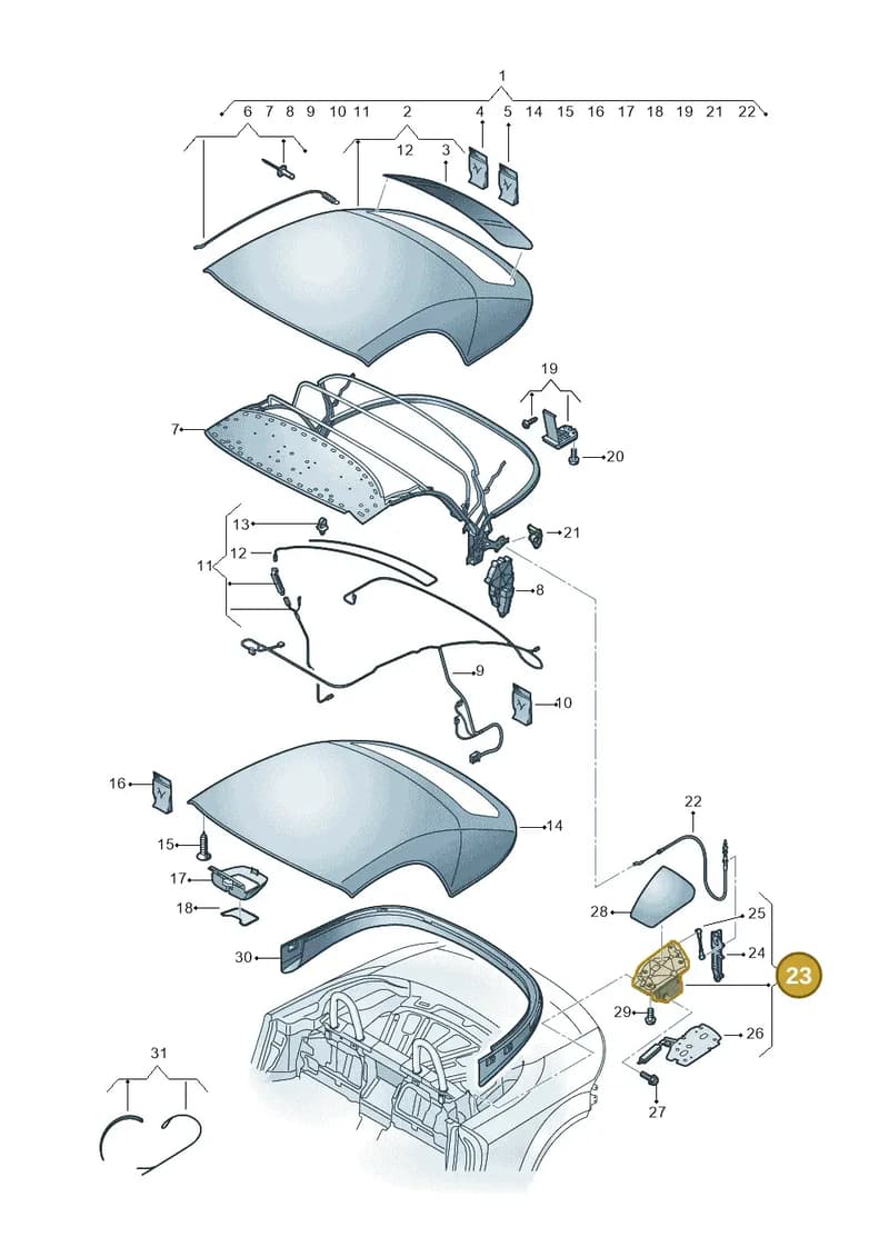 8S7871991A — Audi TT RS (2016-2023) diagram 850871000, position 23
