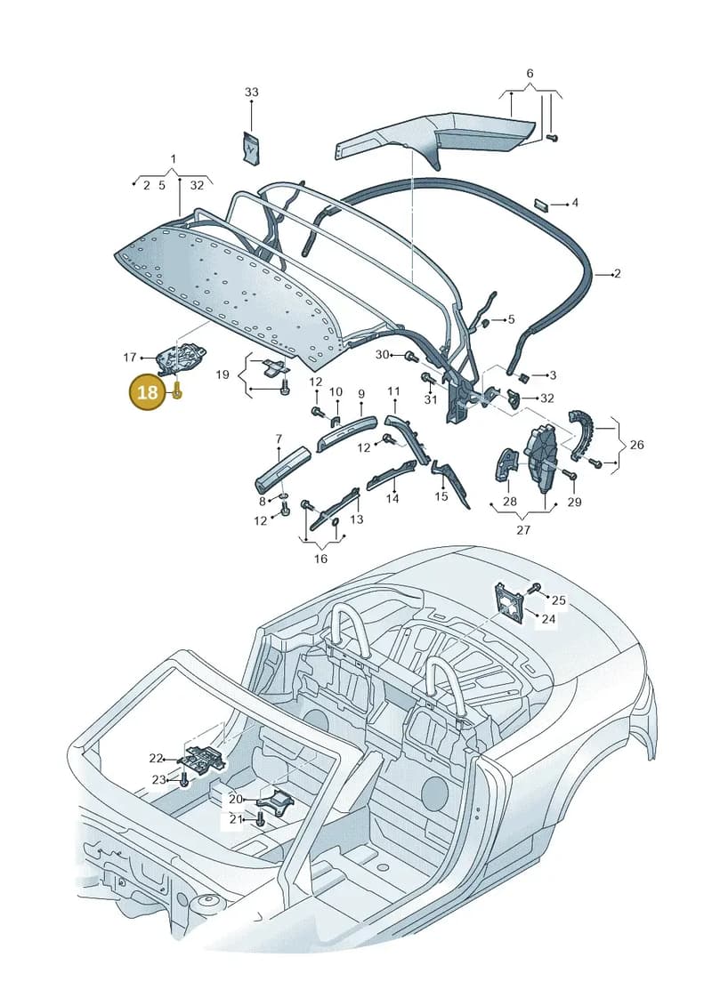 8S7898052 — Audi TT RS (2016-2023) diagram 850871100, position 18