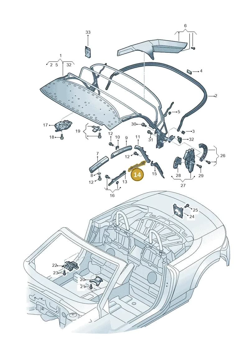 8S7898406 — Audi TT RS (2016-2023) diagram 850871100, position 14