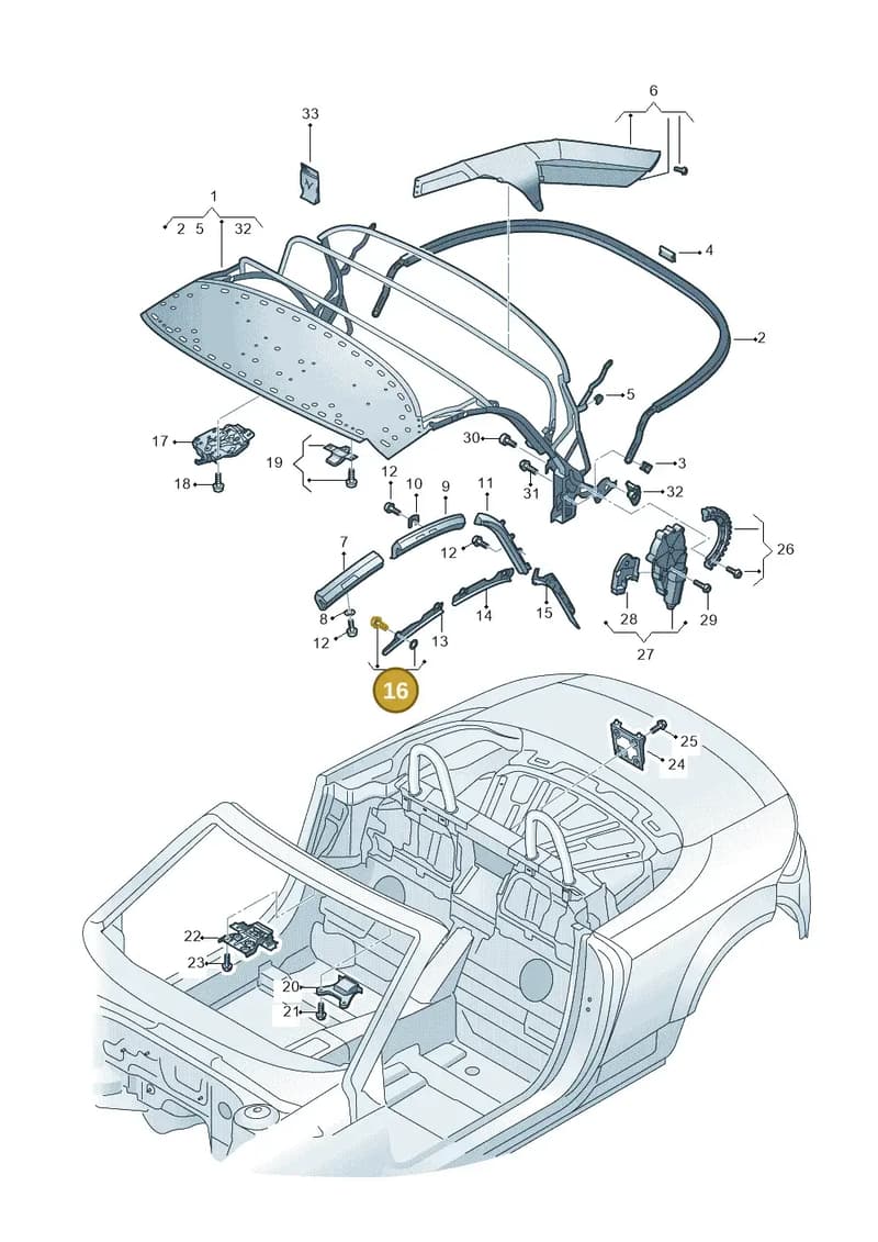 8S7898504 — Audi TT RS (2016-2023) diagram 850871100, position 16