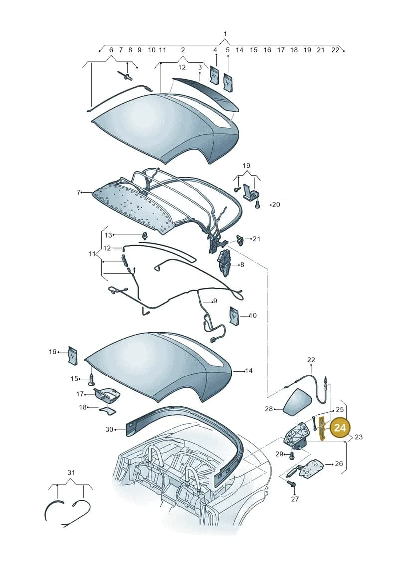 8S7898942 — Audi TT RS (2016-2023) diagram 850871000, position 24
