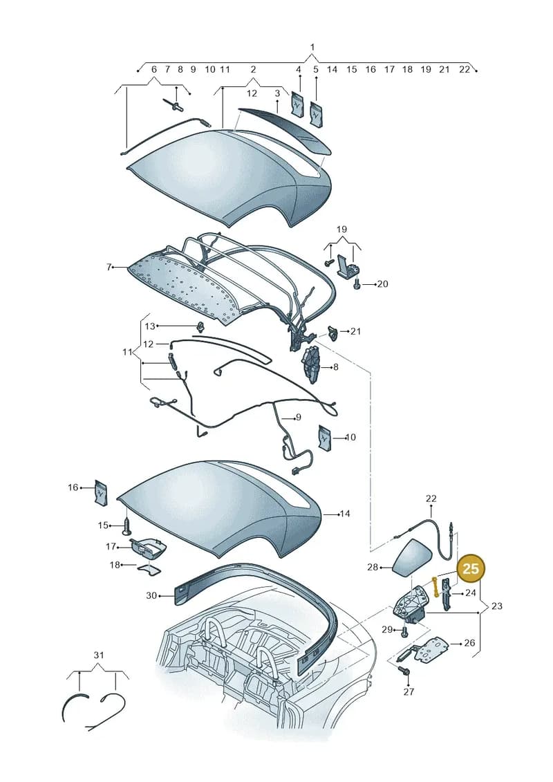 8S7898943 — Audi TT RS (2016-2023) diagram 850871000, position 25