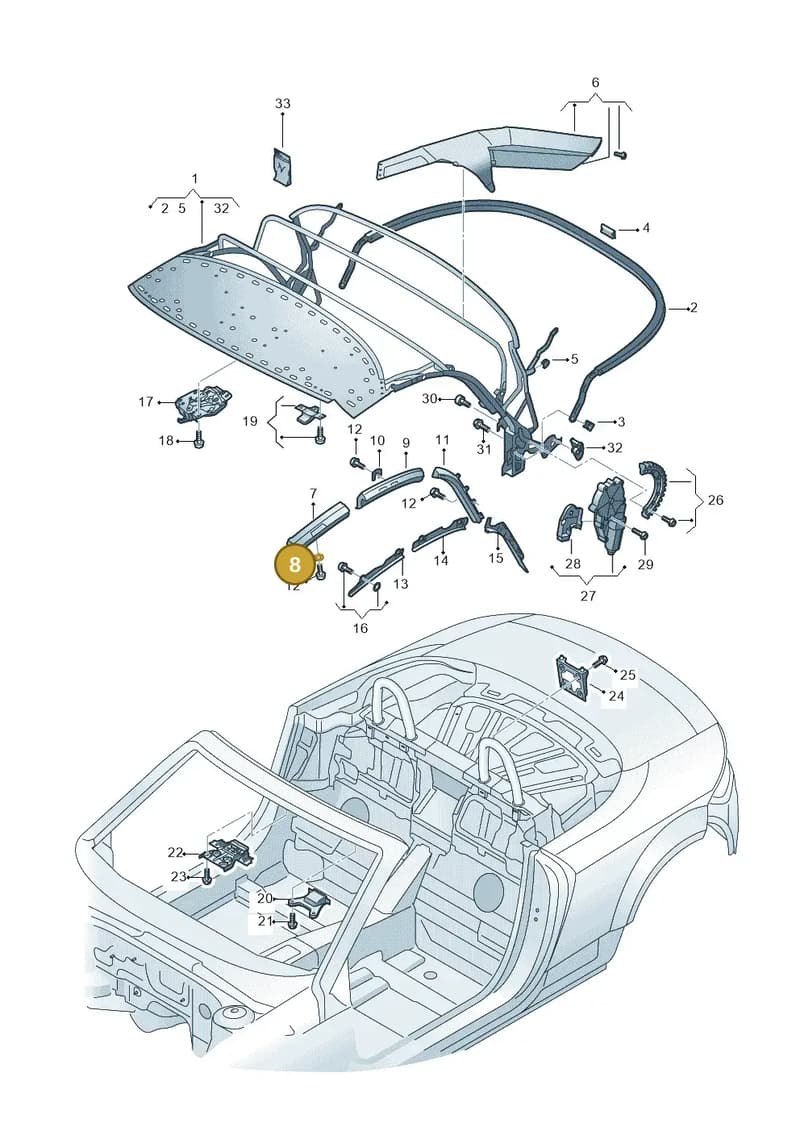8S7898952 — Audi TT RS (2016-2023) diagram 850871100, position 8