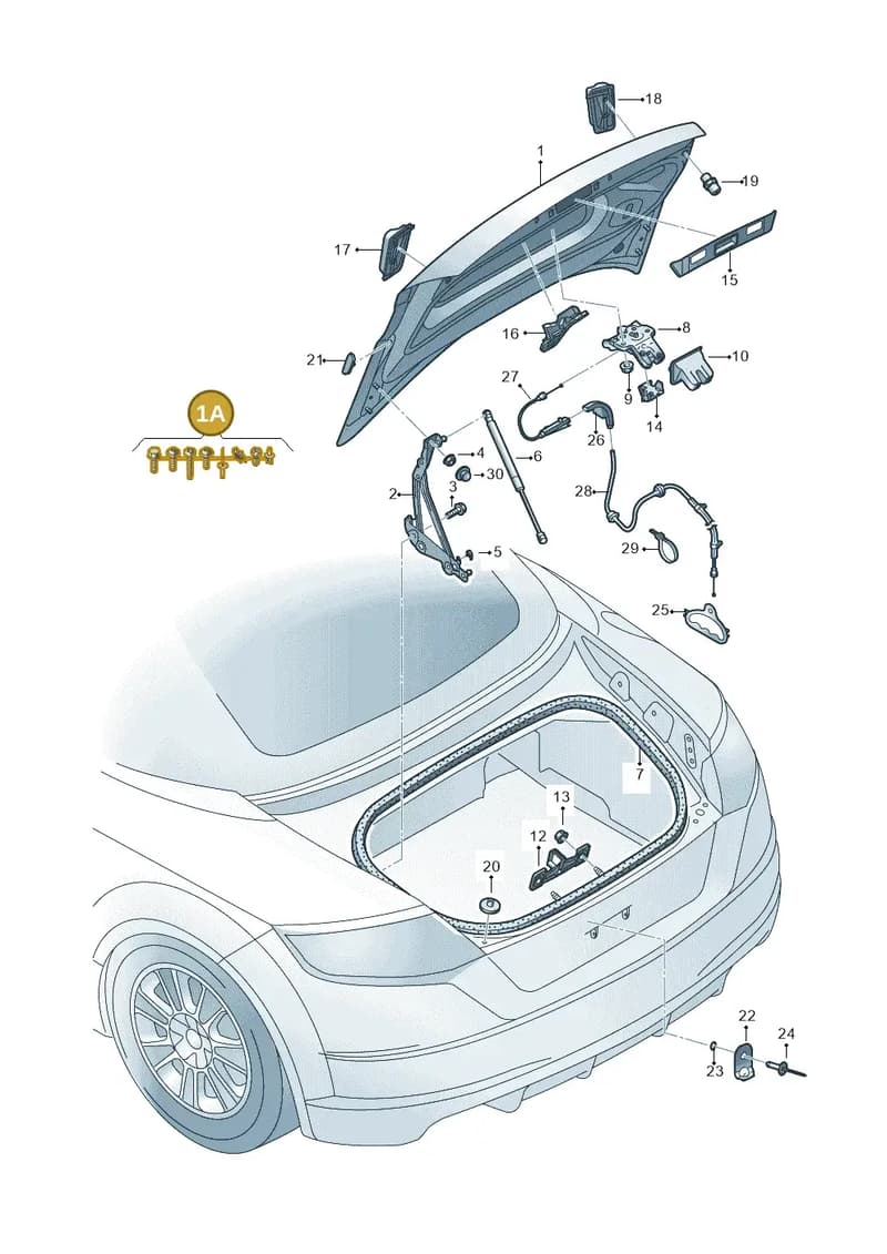8S8098617A — Audi TT RS (2016-2023) diagram 850827100, position 1A