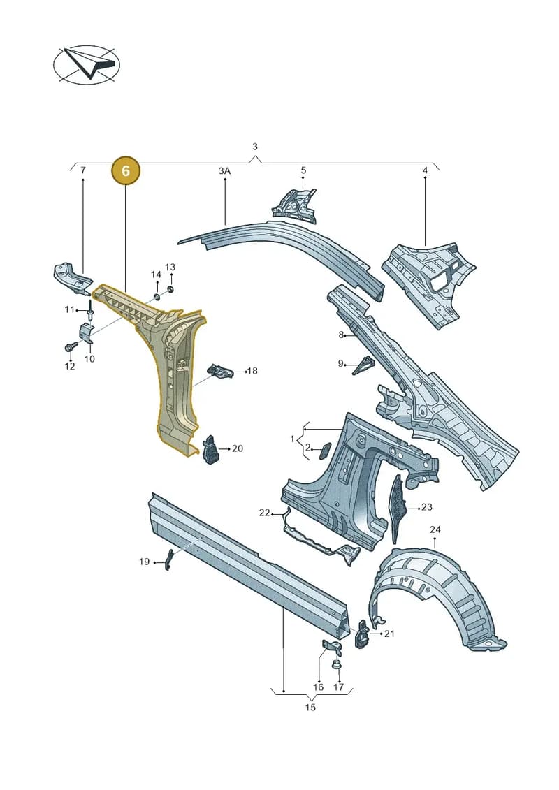 8S8809205A — Audi TT RS (2016-2023) diagram 850809000, position 6