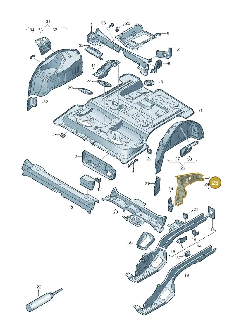 8S8809301 — Audi TT RS (2016-2023) diagram 850803100, position 23