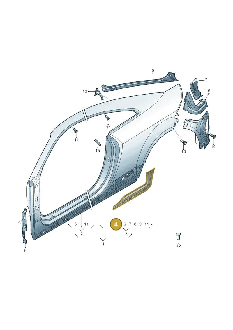 8S8809384A — Audi TT RS (2016-2023) diagram 850809500, position 4
