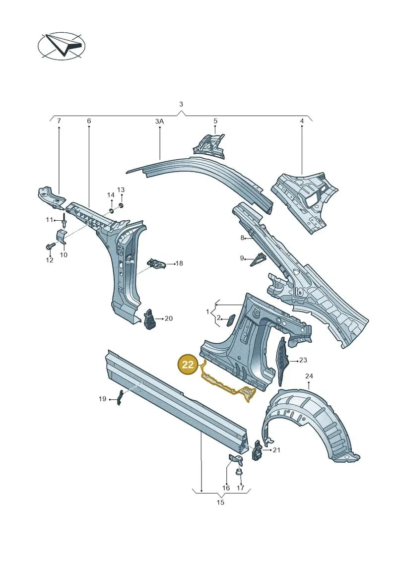 8S8809697A — Audi TT RS (2016-2023) diagram 850809000, position 22
