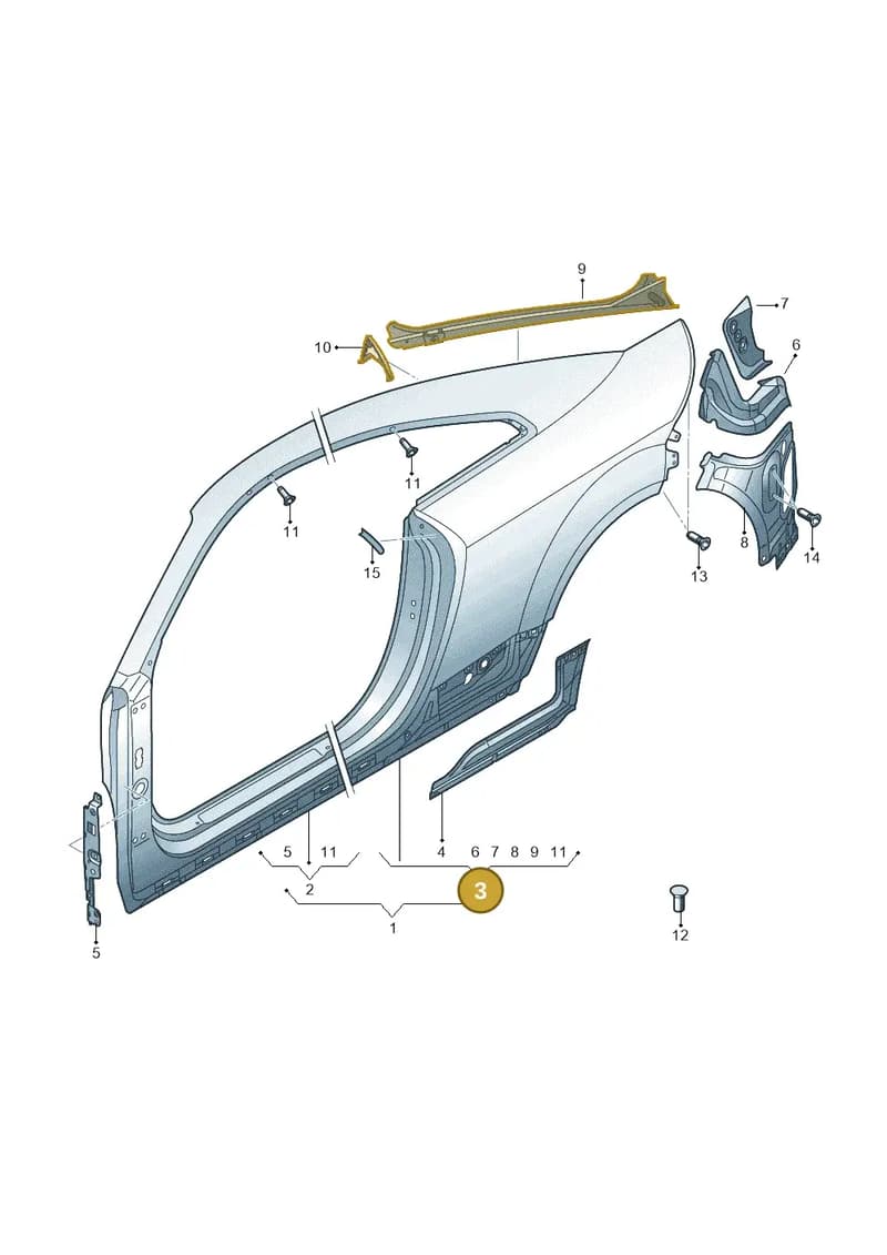 8S8809837 — Audi TT RS (2016-2023) diagram 850809500, position 3