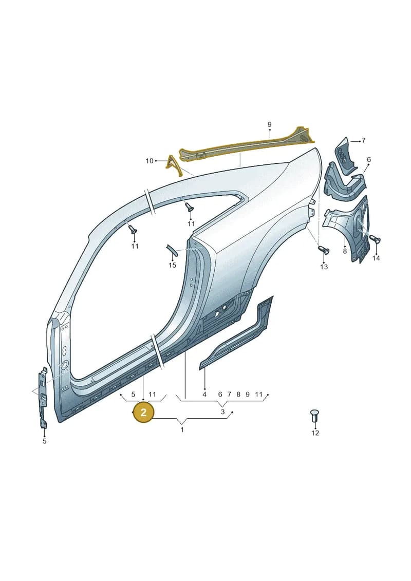 8S8809839 — Audi TT RS (2016-2023) diagram 850809500, position 2