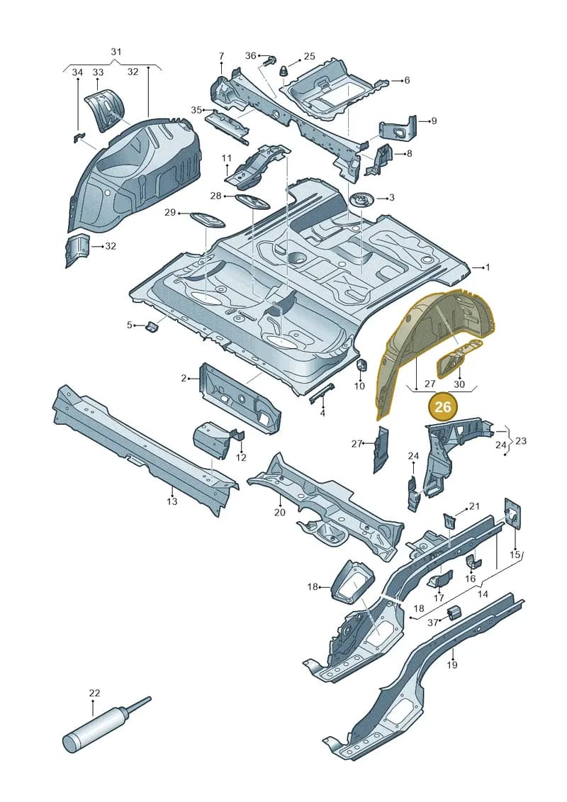 8S8809851TA — Audi TT RS (2016-2023) diagram 850803100, position 26