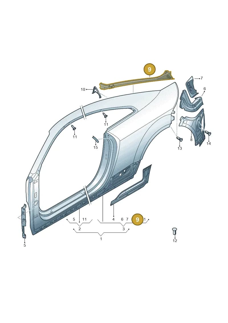 8S8810646B — Audi TT RS (2016-2023) diagram 850809500, position 9