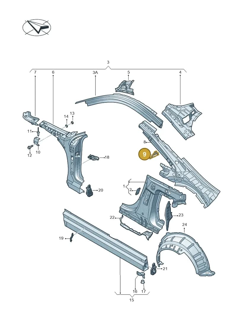 8S8810847 — Audi TT RS (2016-2023) diagram 850809000, position 9