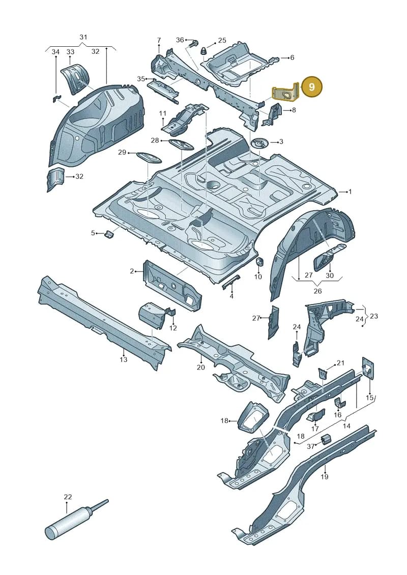 8S8813337 — Audi TT RS (2016-2023) diagram 850803100, position 9