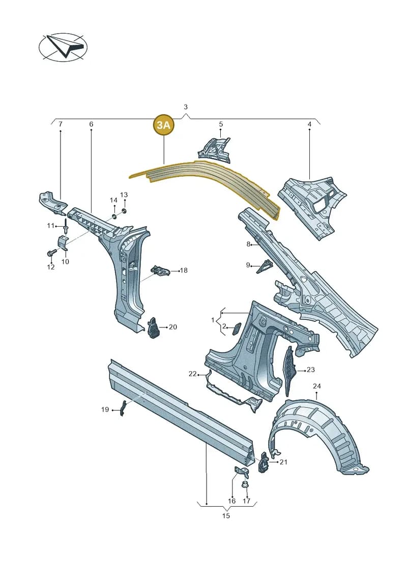 8S8817364A — Audi TT RS (2016-2023) diagram 850809000, position 3A