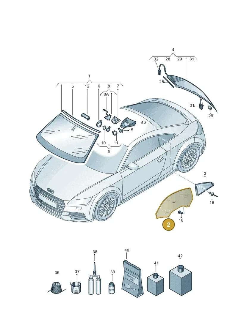8S8845202A — Audi TT RS (2016-2023) diagram 850845000, position 2