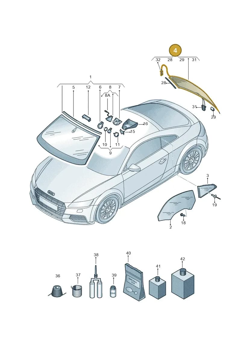 8S8845501ENVB — Audi TT RS (2016-2023) diagram 850845000, position 4