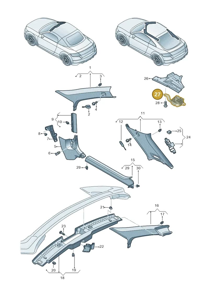 8S8880676 — Audi TT RS (2016-2023) diagram 850867650, position 27