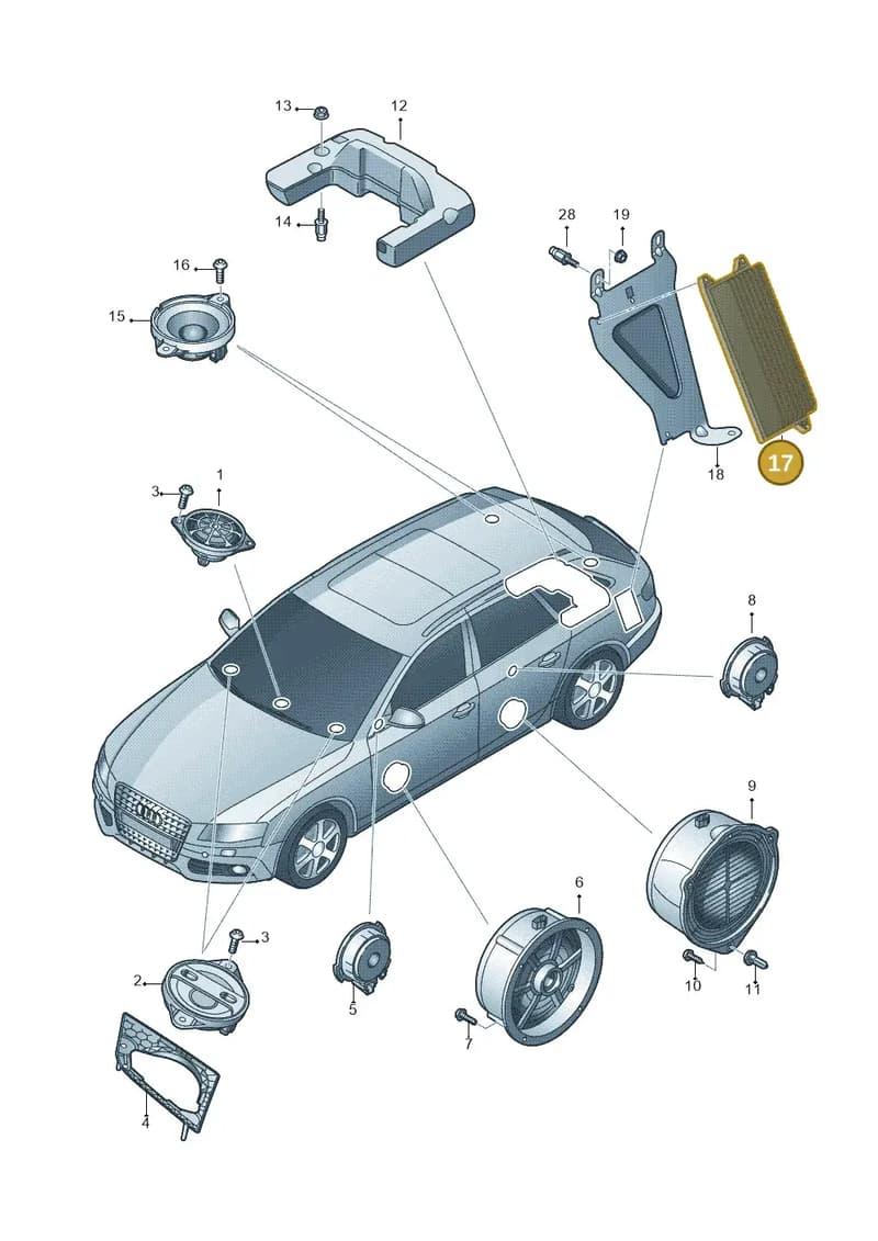 8T0035223AR — Audi A4 Av. Allroad (2008-2016) diagram 673035350, position 17