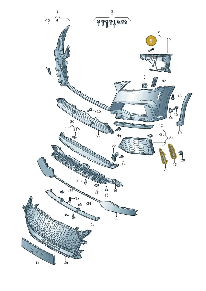 8T0807300 — Audi TT RS (2016-2023) diagram 898807100, position 9