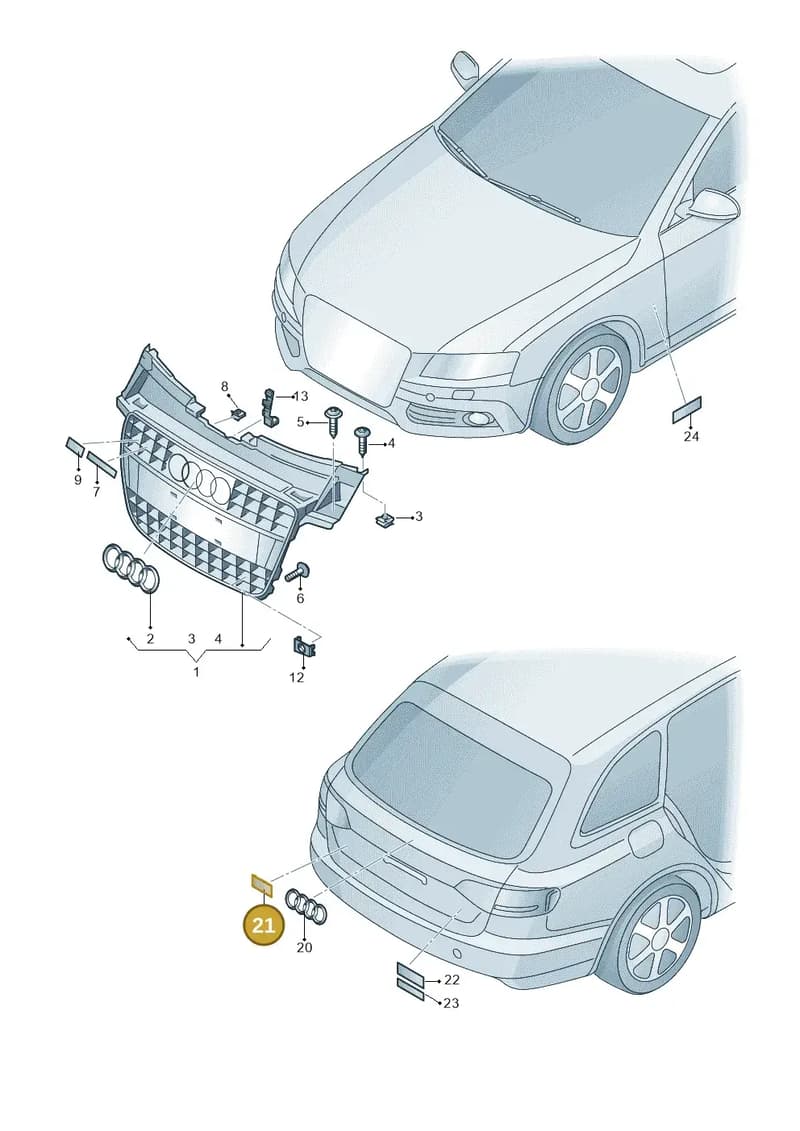 8T08537412ZZ — Audi A5 Cabrio 2.0 (2008-2012) diagram 620853410, position 21