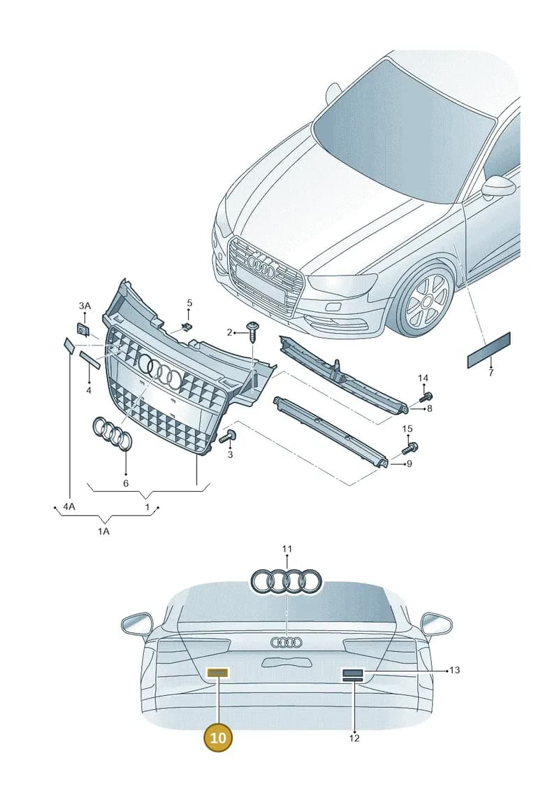 8T08537412ZZ — Audi A5 Sportback (2011-2017) diagram 724853400, position 10