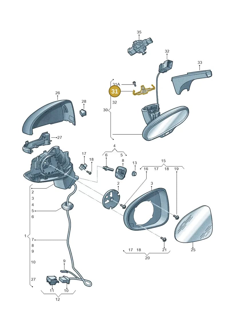 8T0857118 — Audi RS3 Sportback (2015-2016) diagram 745857400, position 31