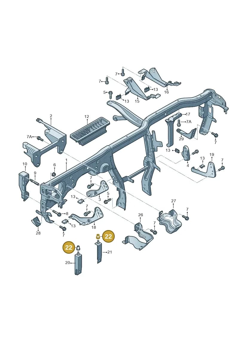 8T0857949A — Audi RS5 Cabrio (2012-2015) diagram 620857000, position 22