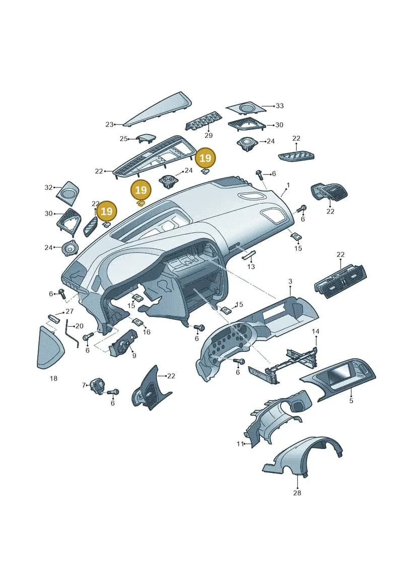8T0857949A — Audi A5 Cabrio 2.0 (2011-2017) diagram 620857100, position 19