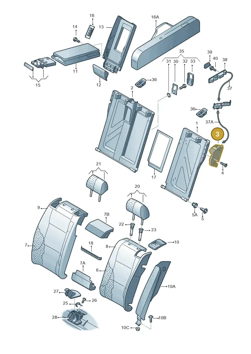 8T0885681A — Audi A5 Sportback (2011-2017) diagram 711885700, position 3
