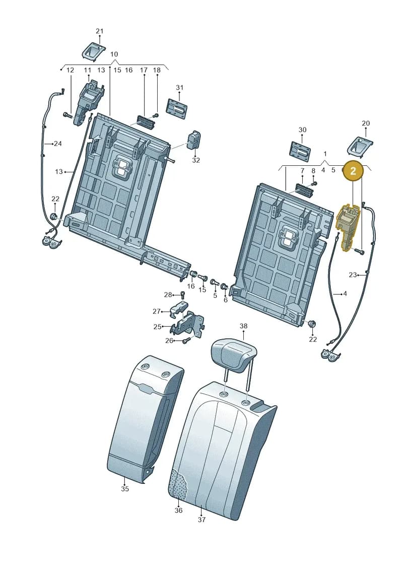 8T0885681A — Audi A4 (2015-2025) diagram 849885700, position 2