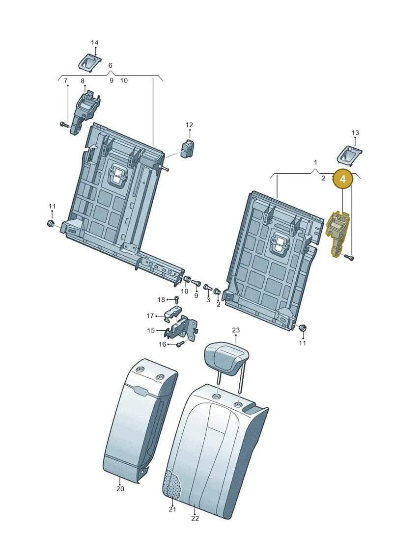 8T0885681A — Audi A5 Sportback (2016-2025) diagram 897885700, position 4