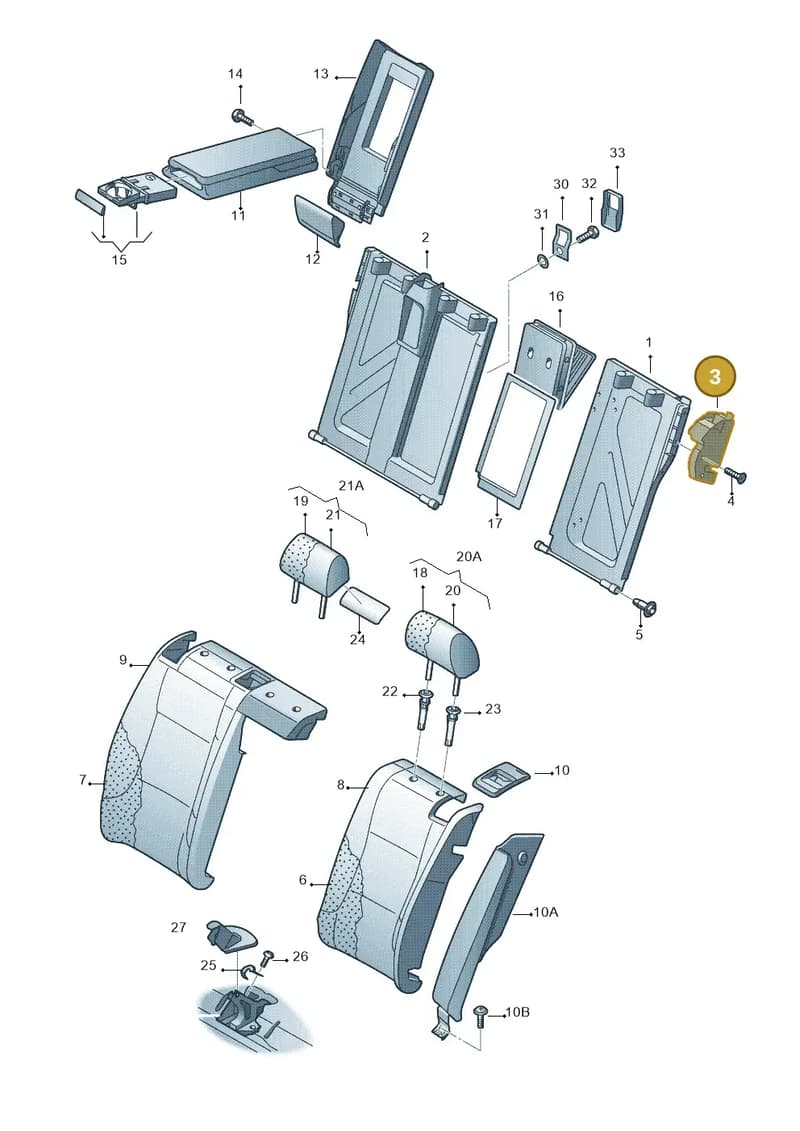 8T0885682A — Audi RS5 Coupe (2010-2015) diagram 412885700, position 3