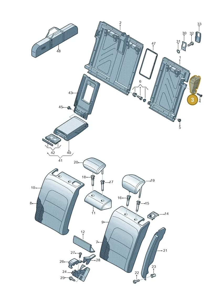 8T0885682A — Audi RS4 Av. qu. 4.2 (2012-2015) diagram 750885700, position 3