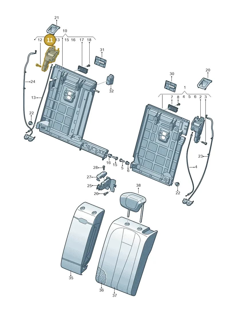 8T0885682A — Audi A4 (2015-2025) diagram 849885700, position 11