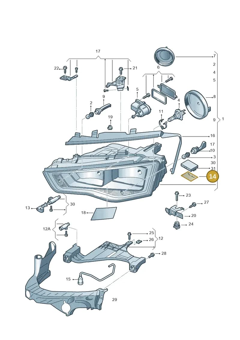 8T0905353 — Audi A5 Sportback (2011-2017) diagram 724941000, position 14