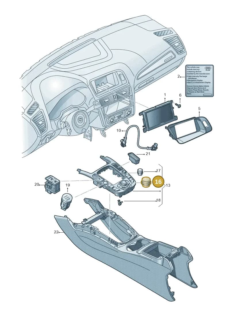 8T0919069A — Audi Q5 (2009-2018) diagram 647919000, position 16