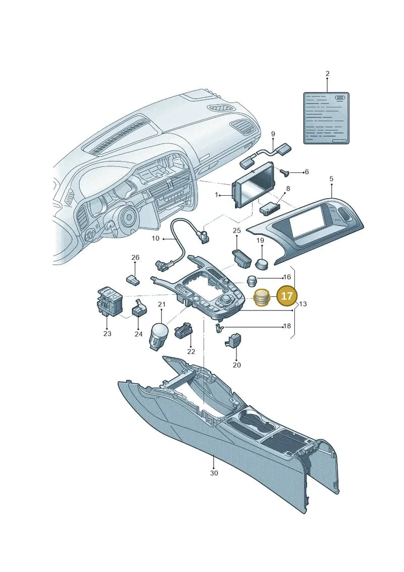 8T0919069A — Audi A4L 2.0 (2008-2012) diagram 669919000, position 17