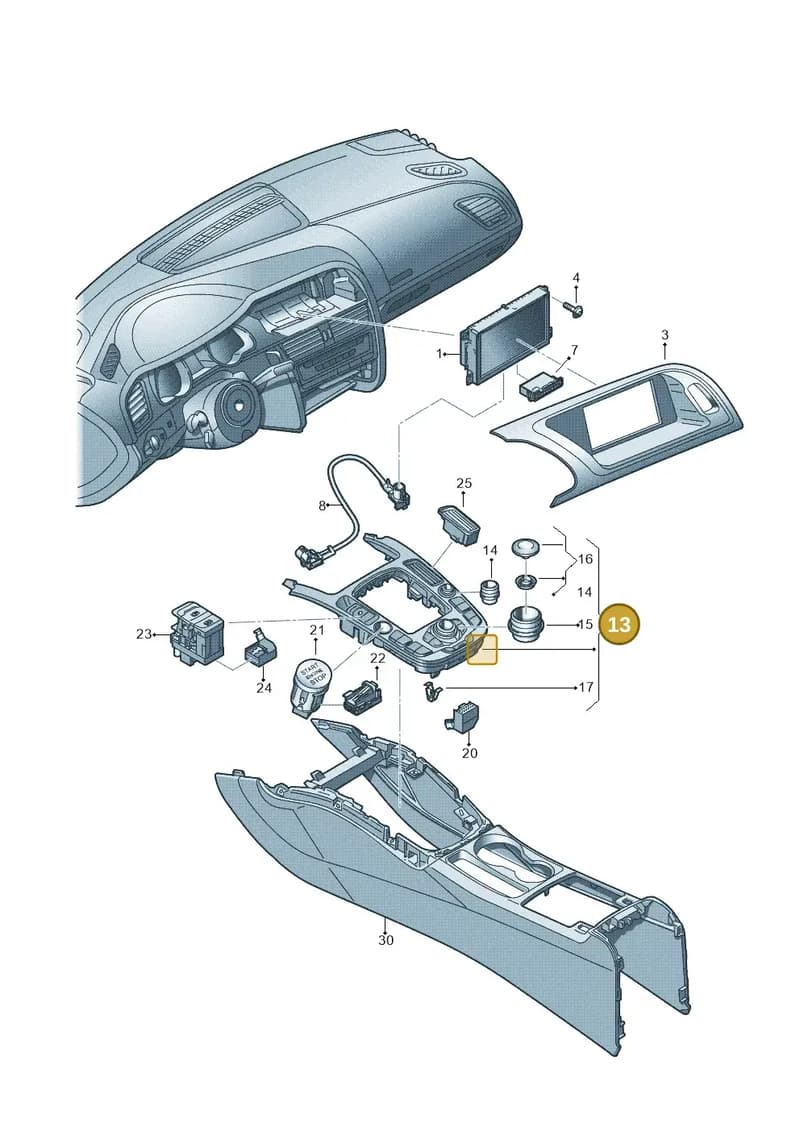 8T0919611LWFX — Audi Q5 qu. 2.0 TDI (2012-2017) diagram 724919000, position 13