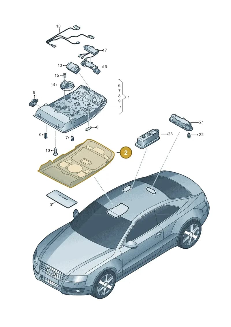 8T0947139K6PS — Audi RS4 Av. qu. 4.2 (2012-2015) diagram 620947000, position 2