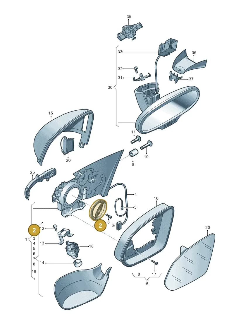 8T0959578A — Audi A8 (2013-2018) diagram 771857400, position 2
