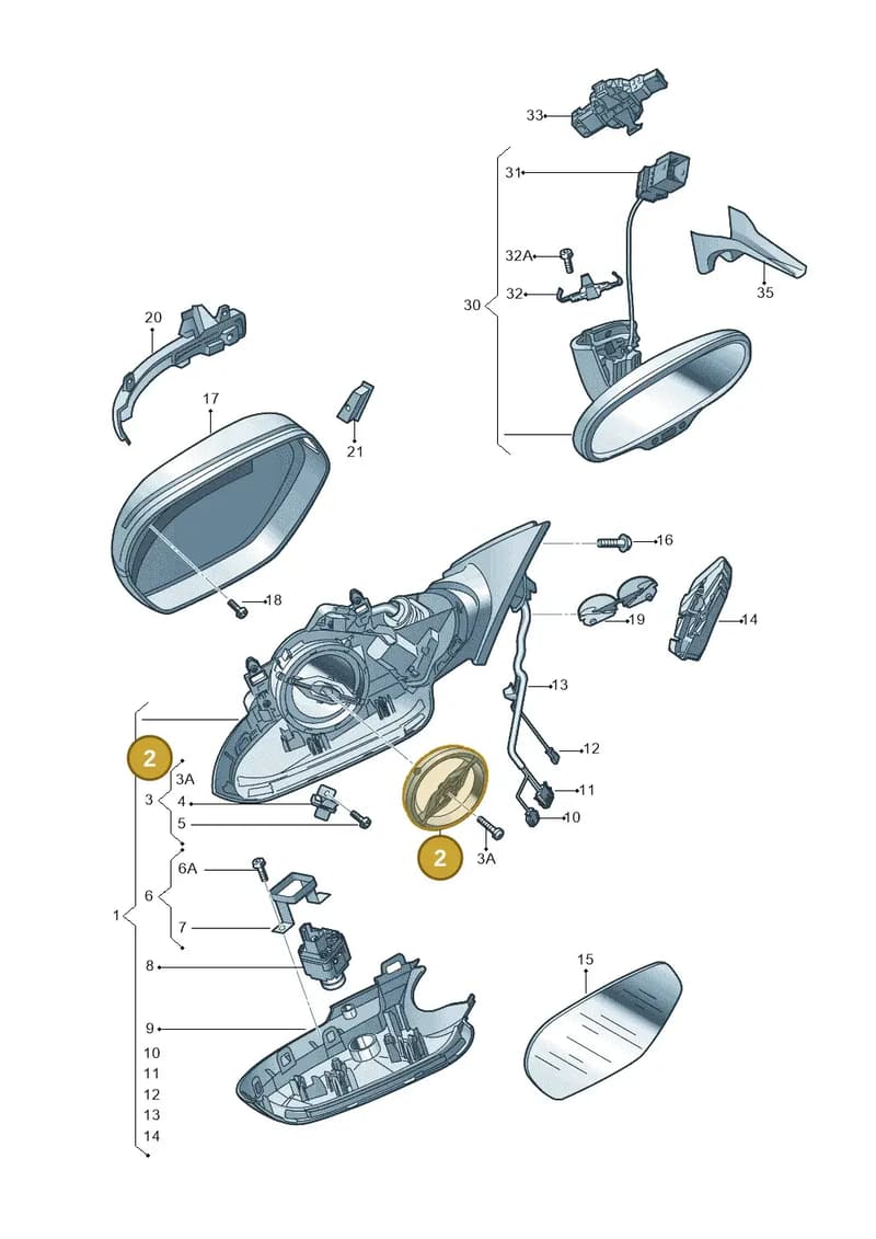 8T0959578A — Audi A6 (2014-2018) diagram 798857400, position 2