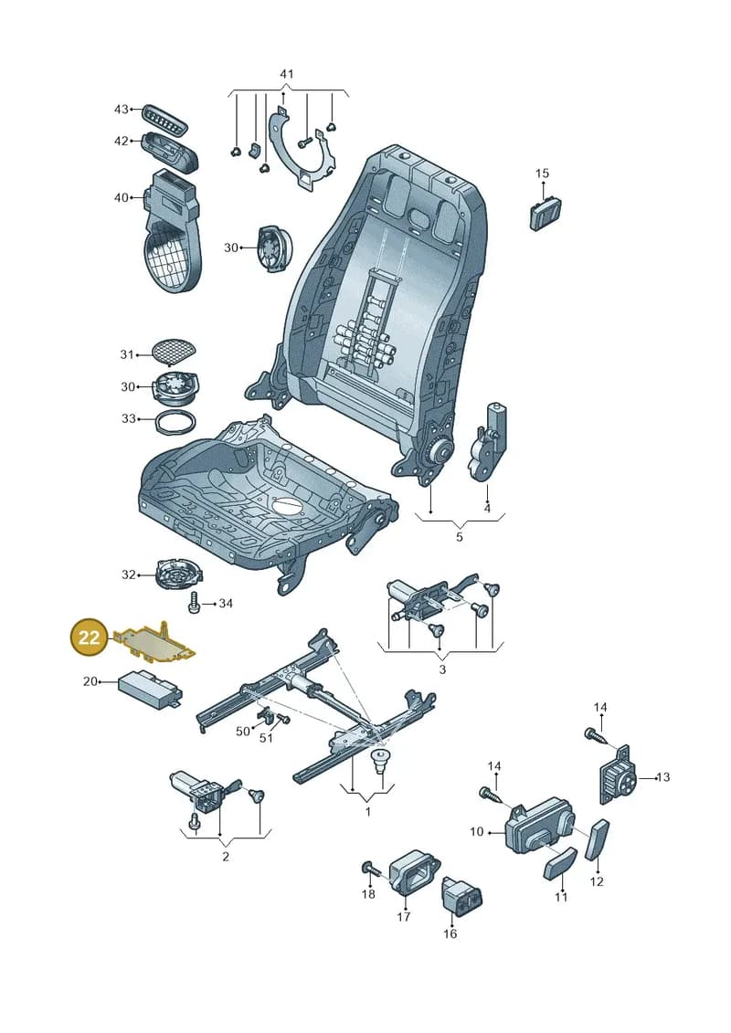 8T0959729 — Audi A6 Avant (2012-2018) diagram 670959200, position 22