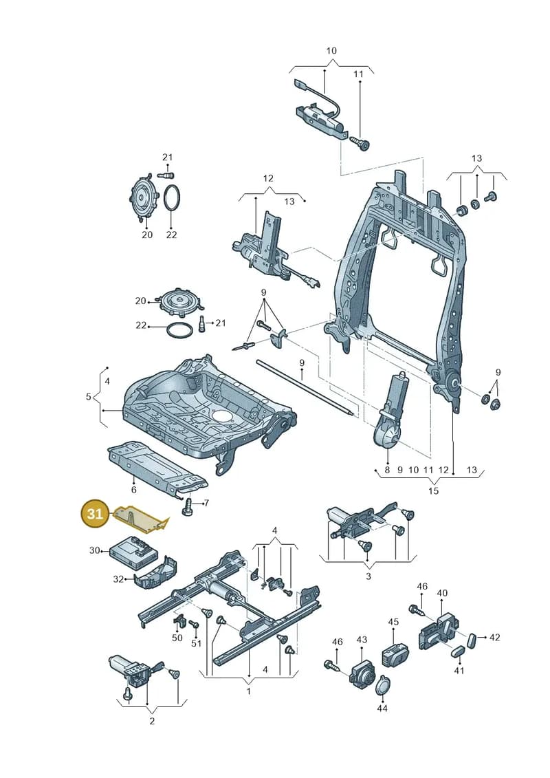 8T0959729 — Audi A8L qu. 3.0 TDI (2009-2014) diagram 696959200, position 31