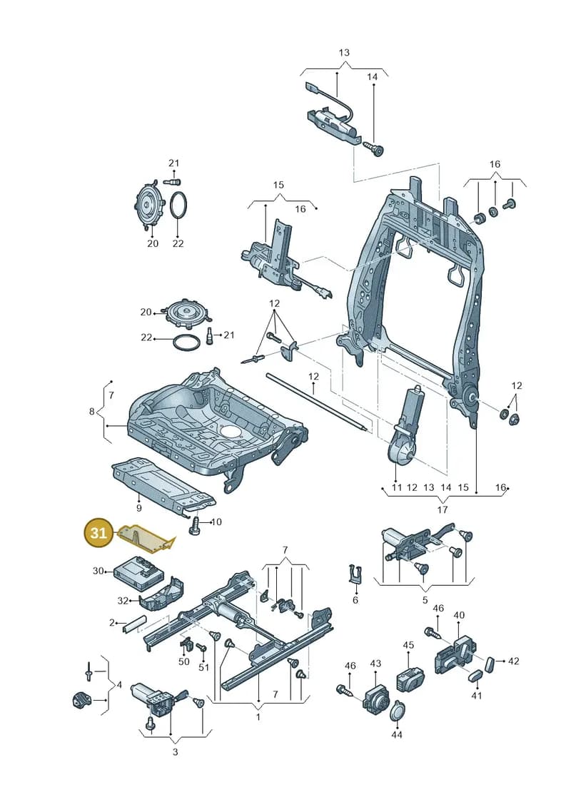 8T0959729 — Audi A8 (2013-2018) diagram 771959200, position 31