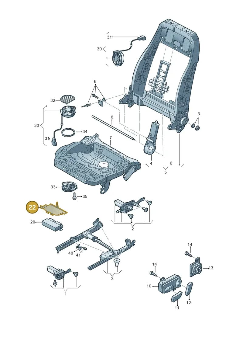 8T0959729 — Audi A7 Sportback (2014-2018) diagram 788959200, position 22
